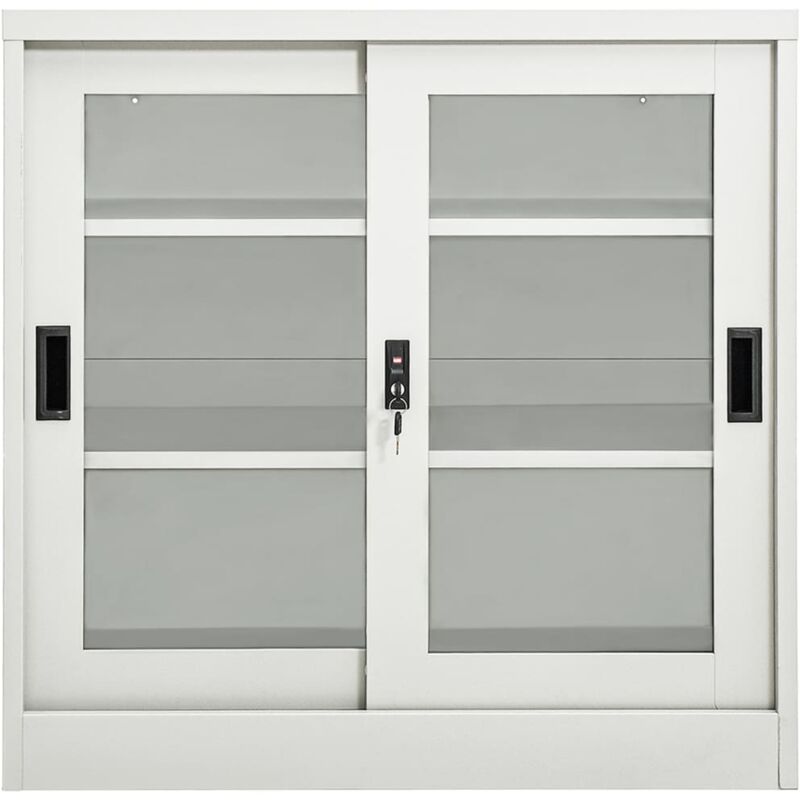 Armoire à portes coulissantes Gris clair 90x40x90 cm Acier