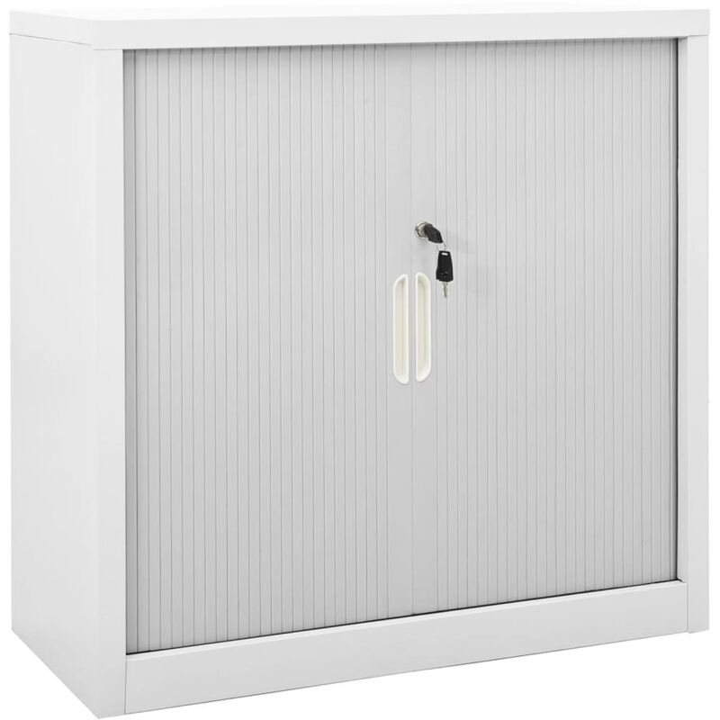 vidaXL Schiebetürenschrank Grau 90x40x90 cm Stahl
