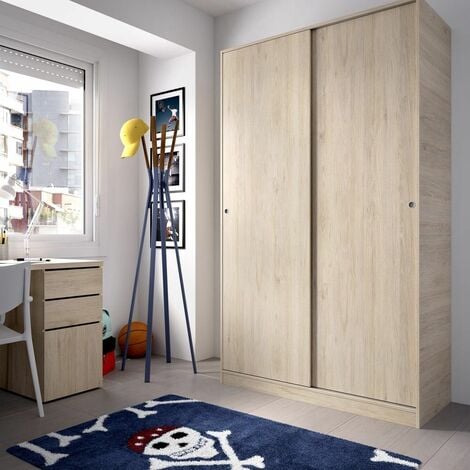 Armoire noire 120 cm 2 portes coulissantes - Cbc-Meubles