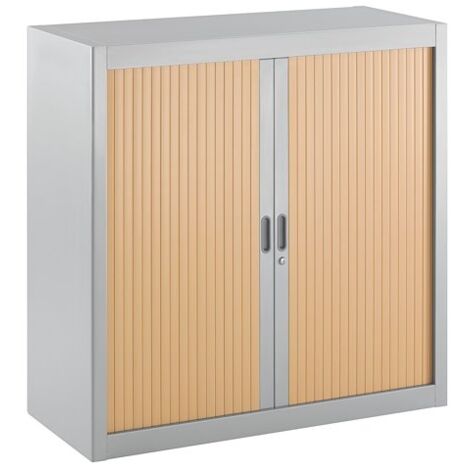 Armoire à rideaux démontables 100 x 100 cm alu - hêtre - Maxiburo