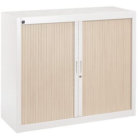 Armoire à rideaux démontables 100 x 120 cm portes chêne clair - Maxiburo