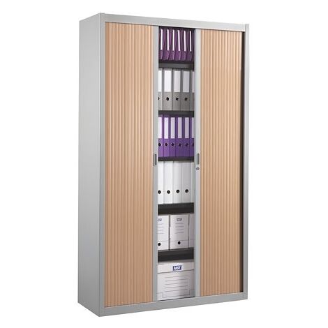 Armoire à rideaux démontables 200 x 100 cm alu-hêtre - Maxiburo