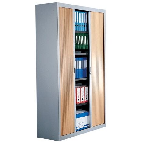 Armoire à rideaux démontables 200 x 120 cm alu-hêtre - Maxiburo