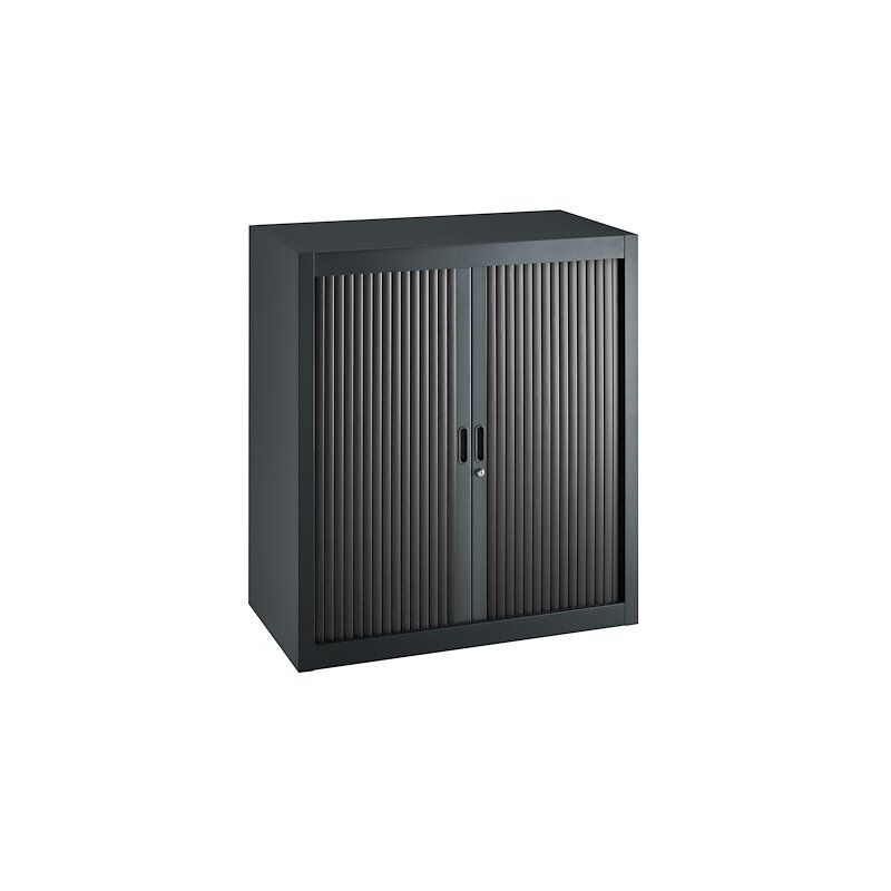 Sans Marque - Armoire à rideaux démontables Economique 100 x 90 cm anthracite-noir - Maxiburo
