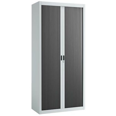 Armoire à rideaux démontables Economique 195 x 90 cm gris clair-noir - Maxiburo