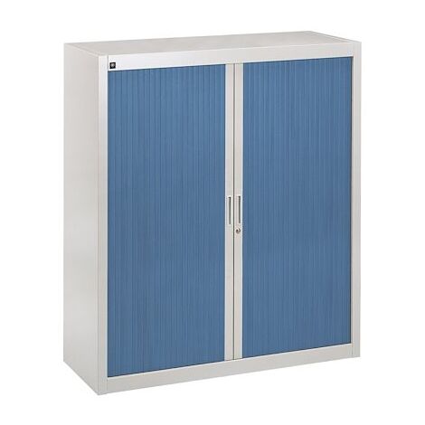 Armoire à rideaux gris démontable H 136 x L 120 cm - Bleu - Maxiburo