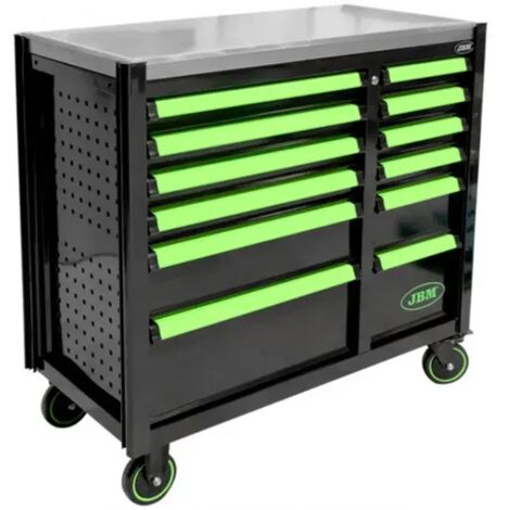 Armoire à rouleaux avec 12 tiroirs vides - verte