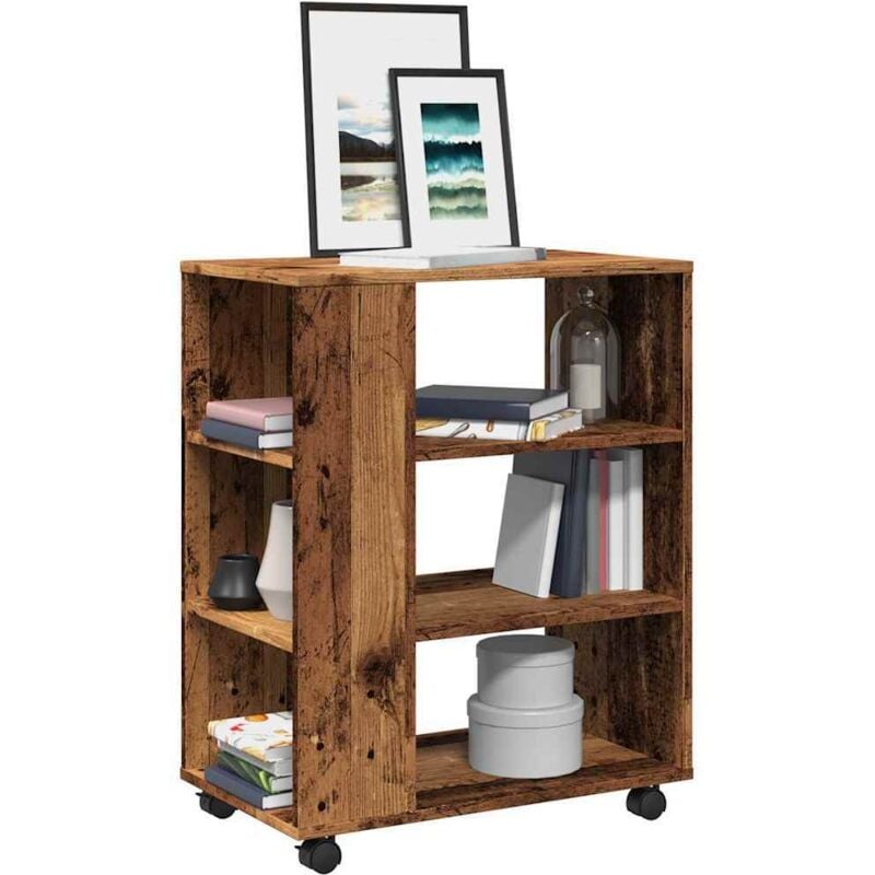 Armoire à roulettes vieux bois 60x35x75 cm bois d'ingénierie Vidaxl