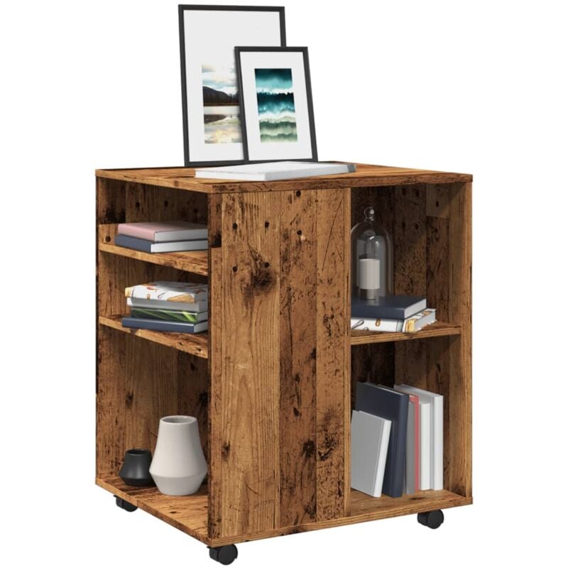 Vidaxl - Armoire à roulettes vieux bois 60x53x72 cm bois d'ingénierie