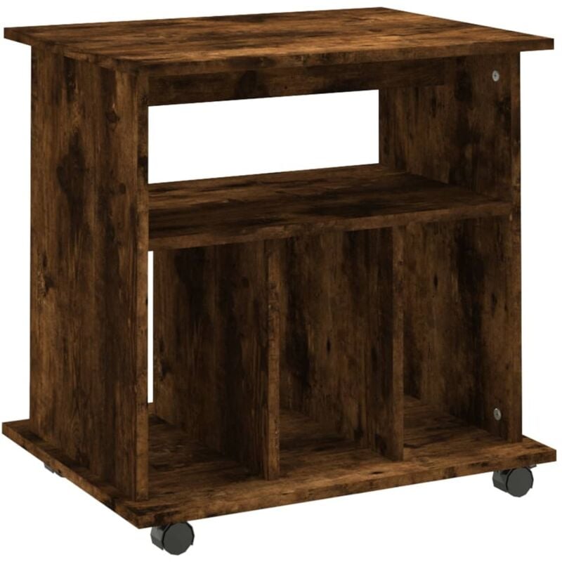 Armoire roulante Chêne fumé 60x45x60 cm Bois d'ingénierie Vidaxl