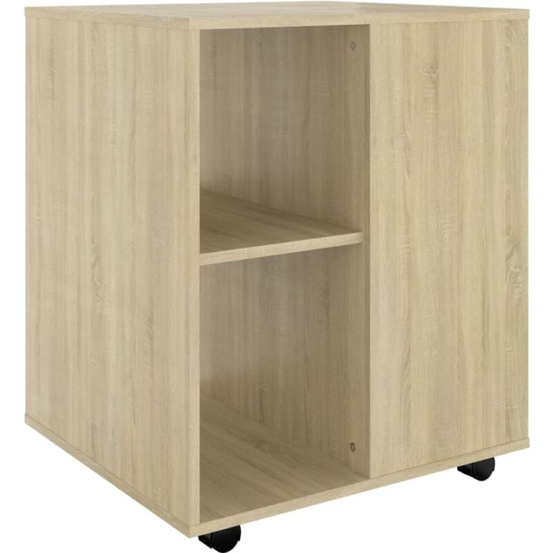 Bonnevie - Armoire à roulettes Meuble de Rangement - Style Contemporain Chêne Sonoma 60x53x72 cm Aggloméré BV551419 - Brun