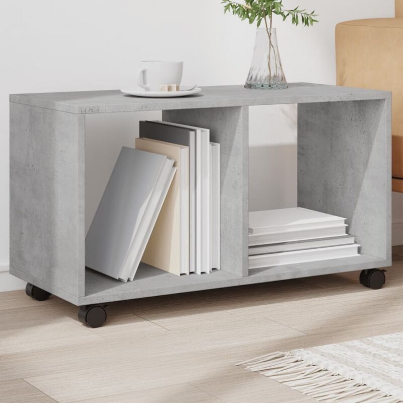 Vidaxl - Armoire à roulettes gris béton 72x33x42,5 cm bois d'ingénierie