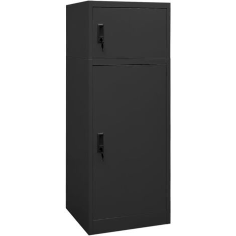 BONNEVIE Armoire à selles Meuble de Rangement - Style Contemporain Anthracite 53x53x140 cm Acier BV192308