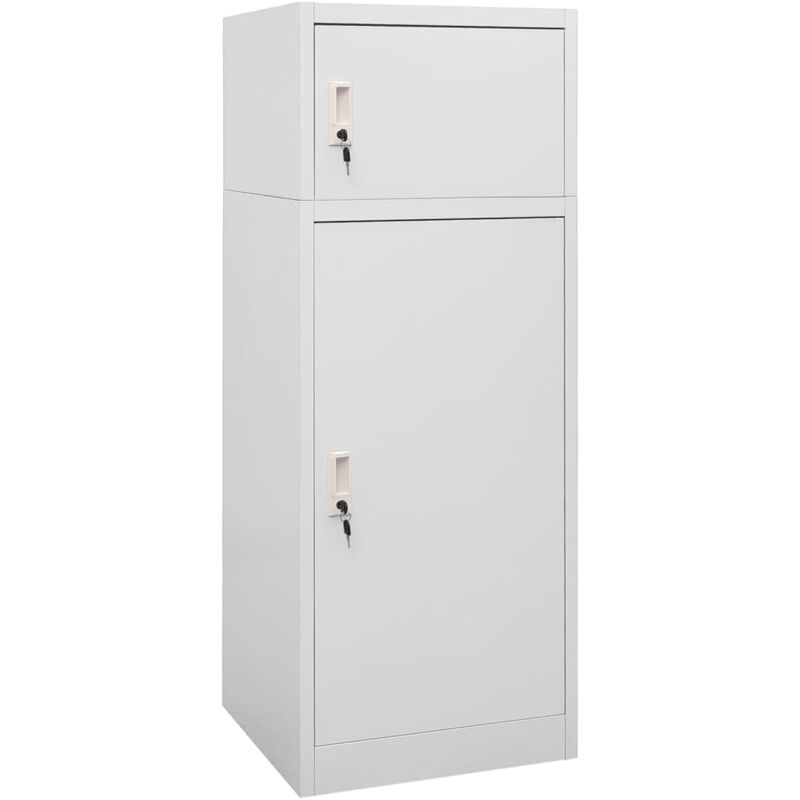 Vidaxl – Armoire à selles gris clair 53x53x140 cm – Acier – 2 portes verrouillables – Rangement sécurisé pour équipement d'équitation