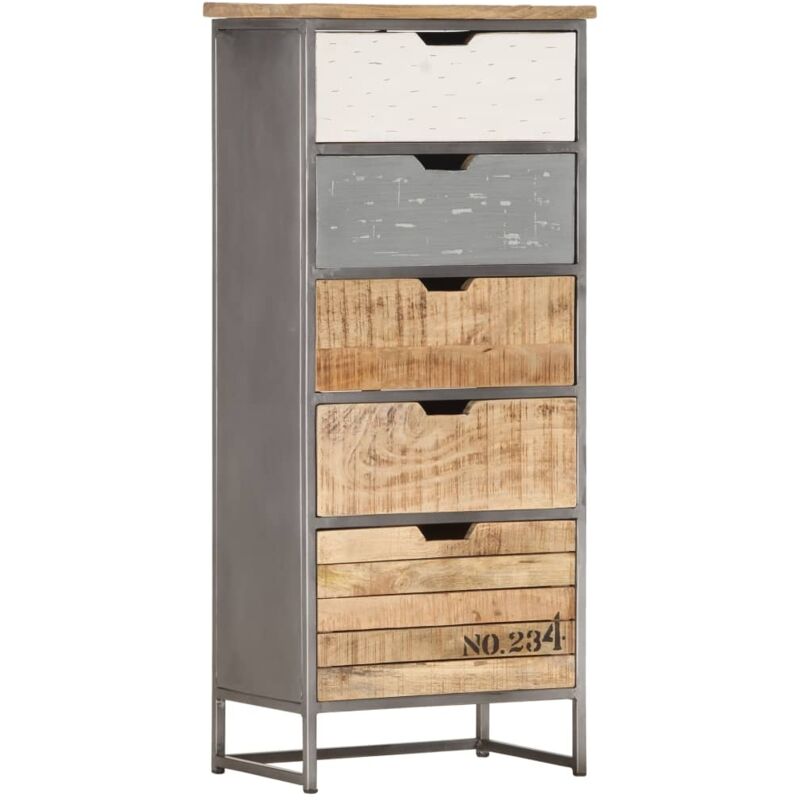 vidaXL Armoire à tiroirs 45x30x105 cm Bois de manguier massif