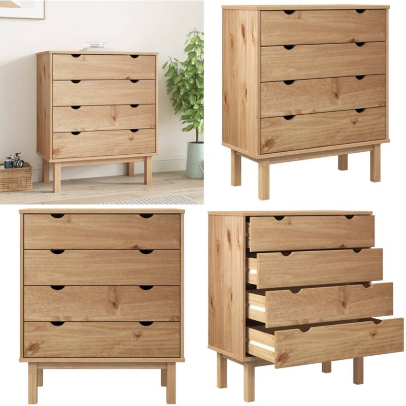 Armoire à tiroirs 76,5x39,5x90 cm Bois de pin massif - armoire à tiroirs - armoires à tiroirs - Home & Living - Brun