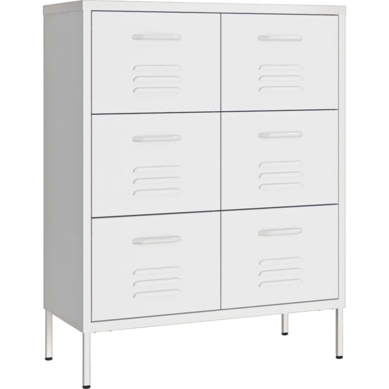 Armoire à tiroirs Blanc 80x35x101,5 cm Acier vidaXL