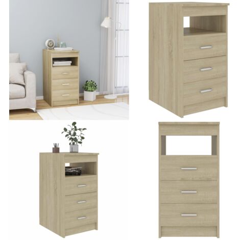 Armoire à tiroirs Chêne sonoma 40x50x76 cm Bois d'ingénierie - Meuble De Rangement - Armoire Tiroir - Commode - Meuble Salle De Bain - Rangement Maison - Home & Living