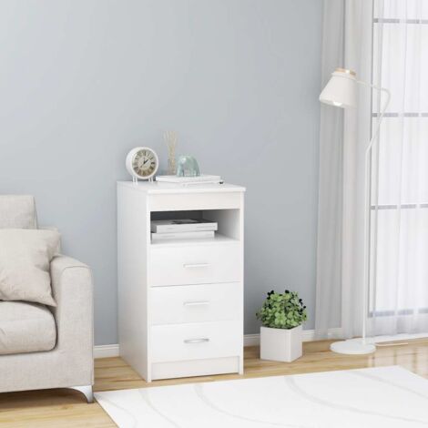 Armoire à tiroirs Commode de chambre  Armoire de rangement Blanc 40x50x76 cm Bois d'ingénierie 58093