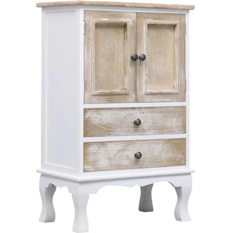 Armoire à tiroirs Commode de chambre  Armoire de rangement Blanc 50 x 30 x 80 cm Bois 95404