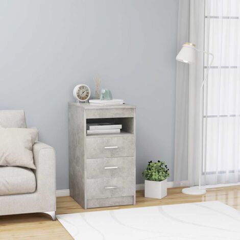 Armoire à tiroirs Commode de chambre Armoire de rangement Gris béton 40x50x76 cm Bois d'ingénierie 97094