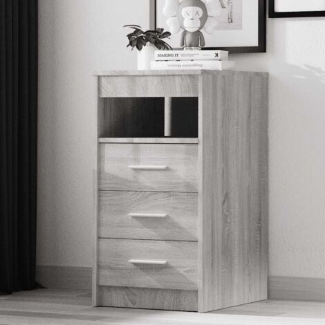 Armoire à tiroirs Commode de chambre  Armoire de rangement Sonoma gris 40x50x76 cm Bois d'ingénierie 65720