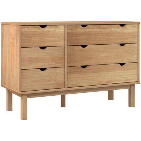 Armoire à tiroirs Design moderne, Armoire Etagère de rangement, 113,5x39,5x73 cm Bois de pin massif OIB9469E