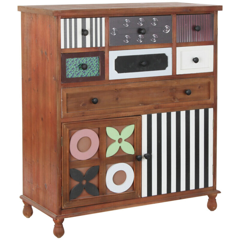 Commode Bois Mdf 90X40X104 Marron