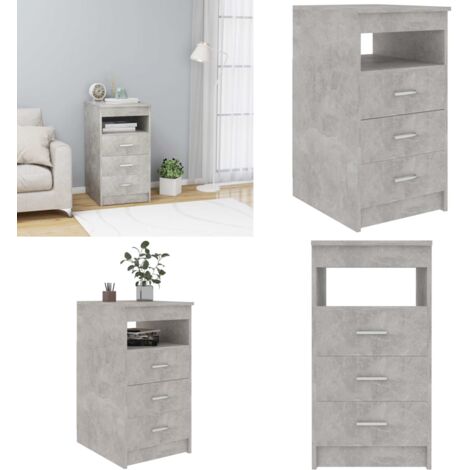 Armoire à tiroirs Gris béton 40x50x76 cm Bois d'ingénierie - Meuble De Rangement - Armoire Tiroir - Commode - Meuble Gris - Mobilier Moderne - Home & Living