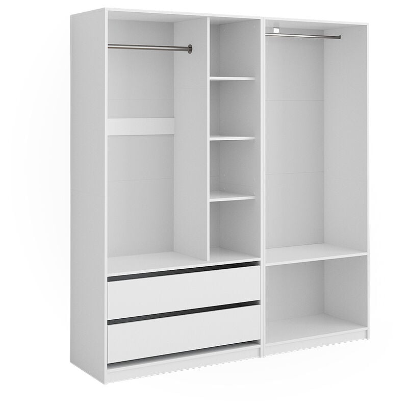 Vicco - Armoire à vêtements Elmo, Blanc, 100x200cm Lot de 2
