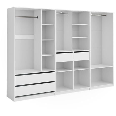 Armoire à vêtements Elmo, Blanc, 100x200cm Lot de 3, Vicco