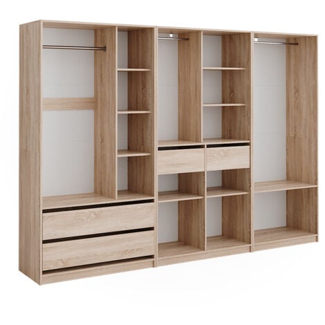 Armoire à vêtements Elmo, Sonoma, 100x200cm Lot de 3, Vicco