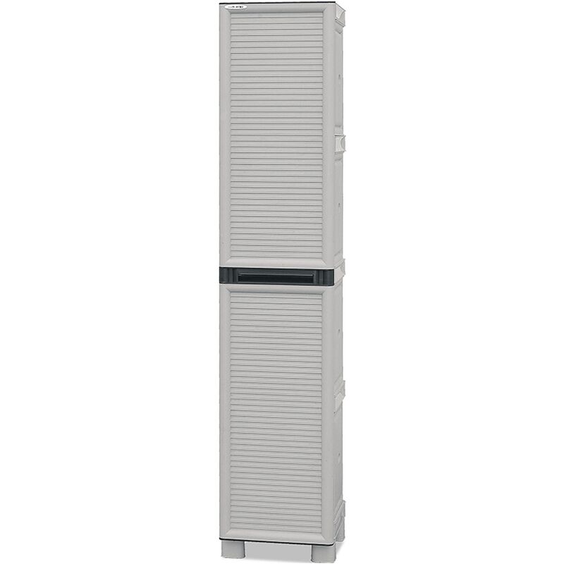 Armoire à pleine hauteur en polypropylène, l 350 x p 390 x h 1,720 mm - Gris foncé