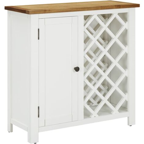 vidaXL Bois de Chêne Massif Armoire à Vin Casier Porte-bouteille Multicolore