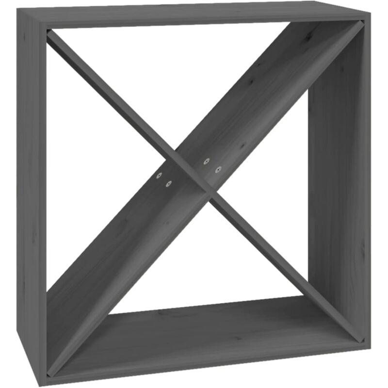 Décoshop26 - Armoire à vin casier rangement bouteilles 62 x 25 x 62 cm bois de pin massif gris DEC024430