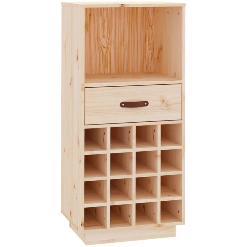 Décoshop26 - Armoire à vin jusqu'à 16 bouteilles de vin avec tiroirs et compartiment 45 x 34 x 100 cm bois de pin DEC024421