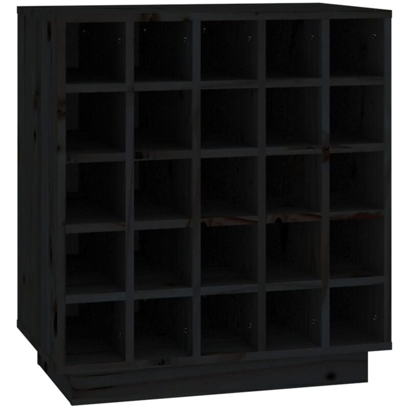 Armoire à vin jusqu'à 25 bouteilles de vin 55,5 x 34 x 61 cm en bois de pin noir DEC024436