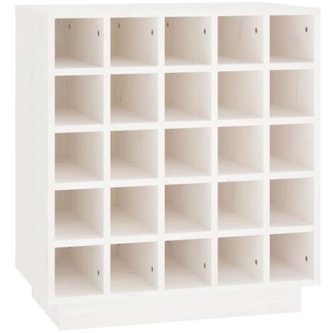 Armoire à vin,Meuble de Rangement Blanc 55,5x34x61 cm Bois de pin massif -91402