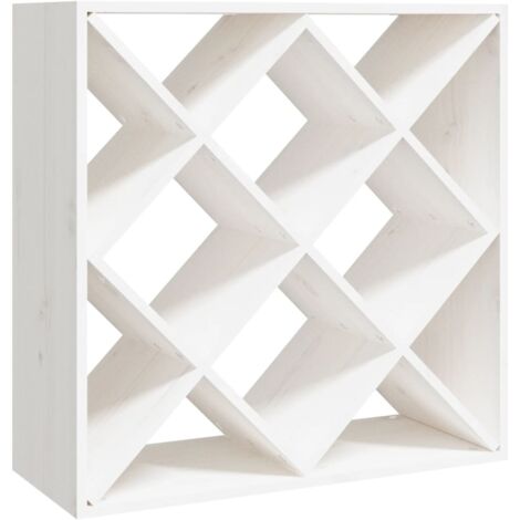 Armoire à vin,Meuble de Rangement Blanc 62x25x62 cm Bois de pin massif -81598