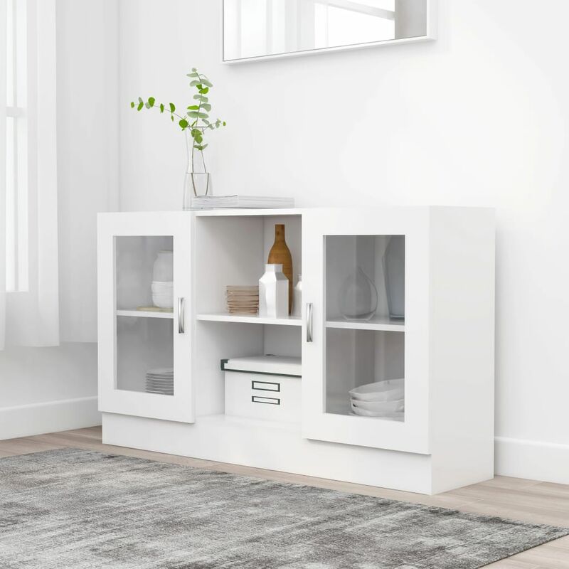 Vidaxl - Armoire avec vitrine avec conception élégante disponible différentes couleurs Couleur : Blanc
