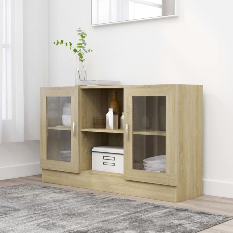Vidaxl - Armoire à vitrine Chêne sonoma 120x30,5x70 cm Bois d'ingénierie