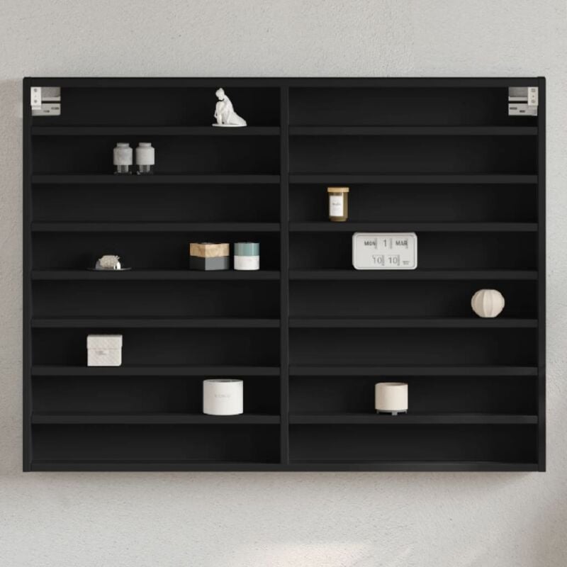 Vidaxl - Armoire à vitrine noir 100x8,5x75 cm bois d'ingénierie