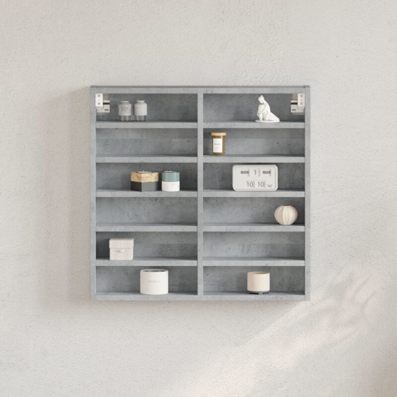 Vidaxl - Armoire à vitrine gris béton 60x8,5x58 cm bois d'ingénierie
