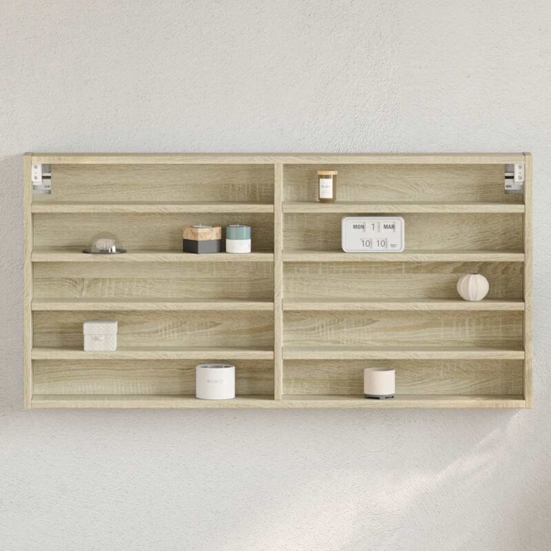 Armoire à vitrine chêne sonoma 100x8,5x50 cm bois d'ingénierie Vidaxl