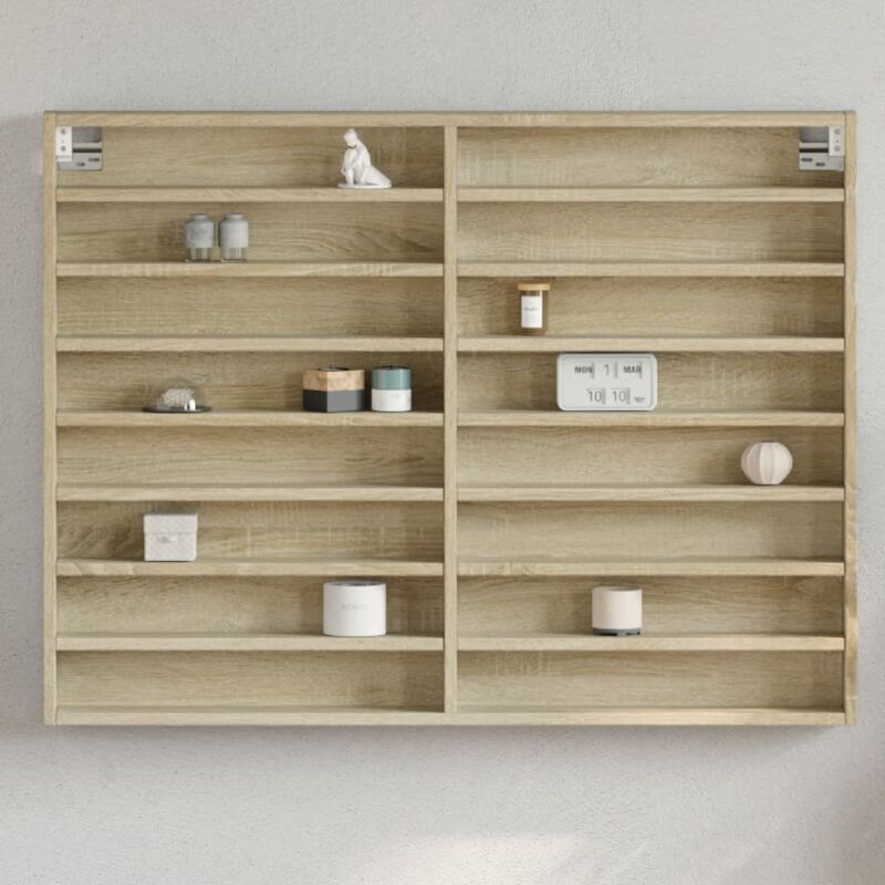 Armoire à vitrine chêne sonoma 100x8,5x75 cm bois d'ingénierie Vidaxl