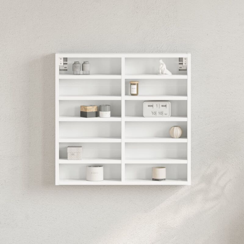 Armoire à vitrine blanc 60x8,5x58 cm bois d'ingénierie - Vidaxl