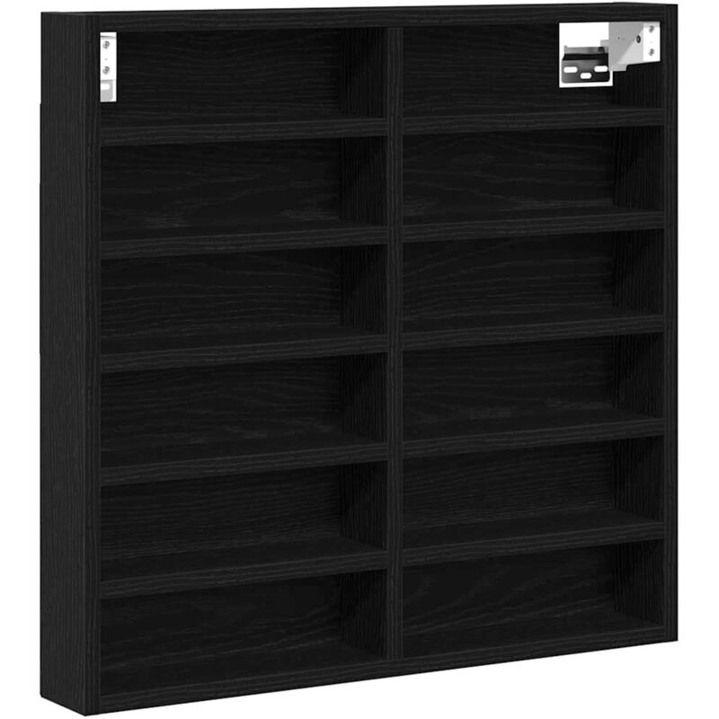 Cabinet d'Affichage avec étagère Chêne noir 60 x 8.5 x 58 cm Vidaxl
