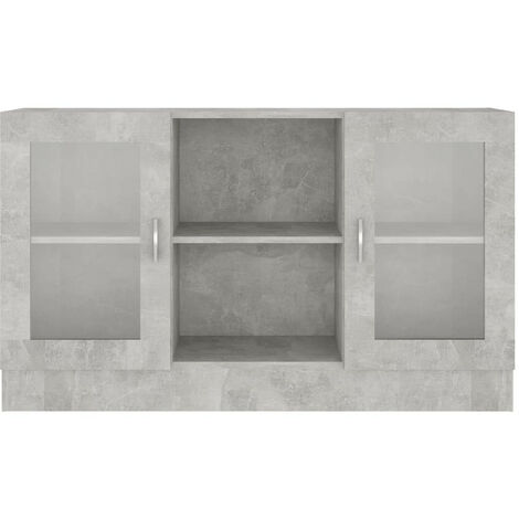 Armoire à vitrine Gris béton 120x30,5x70 cm