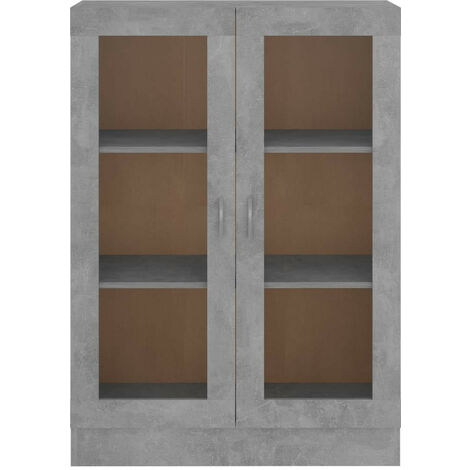 Armoire à vitrine Gris béton 82,5x30,5x115