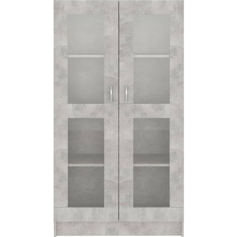 Armoire à vitrine Gris béton 82,5x30,5x150